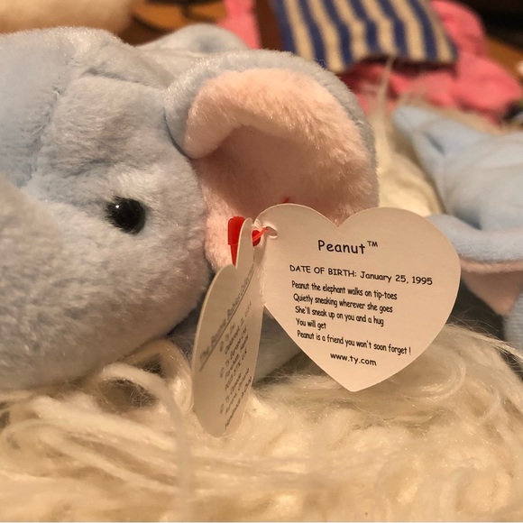 RARE RETIRED TY ORIGINAL Beanie Baby Peanut 1995 Errors - Picture 4 of 8